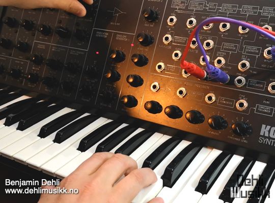 A Korg MS-20 synthesizer being played