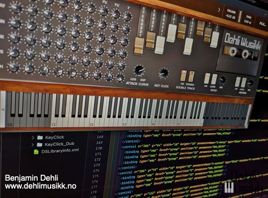 Computer screen with GUI and code for Voltage Controlled Cassette Organ